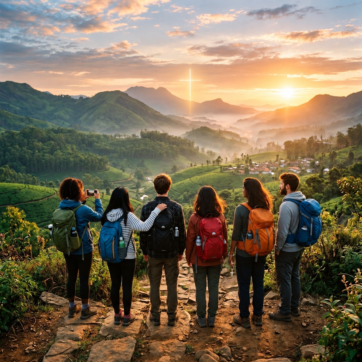 Youth looking at Kerala landscape